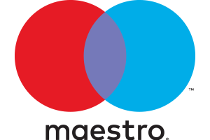 Maestro: Internationales Debitkartensystem für bargeldloses Zahlen. Maestro Zahlungsmittel Logo